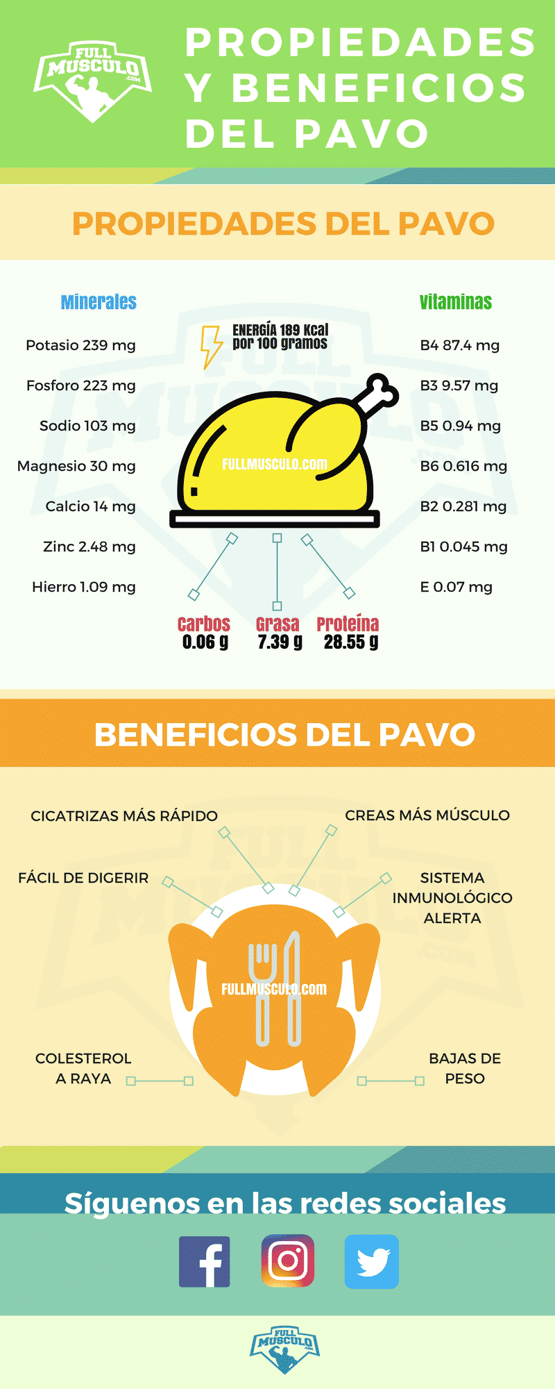 infografia de los beneficios del pavo
